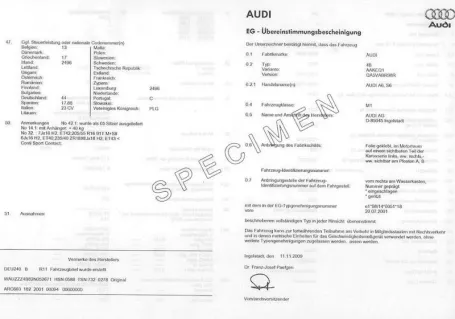 Certificat de conformité ou Certificat de conformité Européen COC