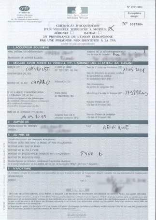 Comment obtenir le quitus fiscal pour une voiture importée  d'Italie