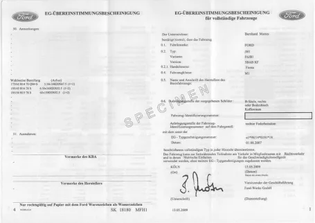  Qu’est-ce qu’un certificat de conformité Ford