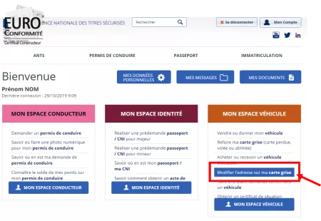 Changement propriétaire carte grise gratuit