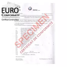 Certificat de conformité Auto