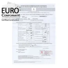  Certificat de conformité délivré par le constructeur