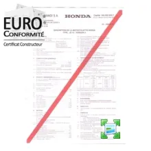 Certificat de conformité Honda  COC