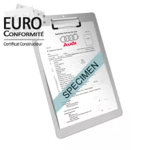 Certificat de conformité Officiel Audi