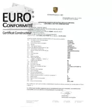 Immatriculation véhicule Porsche : le certificat de conformité européen Porsche
