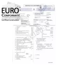 Certificat de Conformité pas cher Peugeot