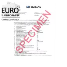 Qu'est-ce qu'un Certificat de Conformité Subaru
